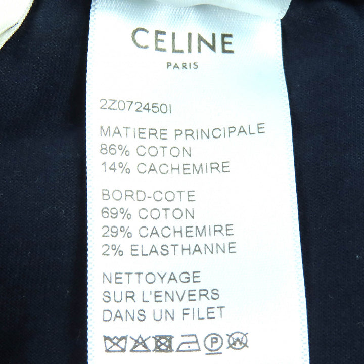 素晴らしい CELINE パンツ エディ トリオンフ 刺繍 スウェットシャツ ネイビー コットン L 2Z072450I