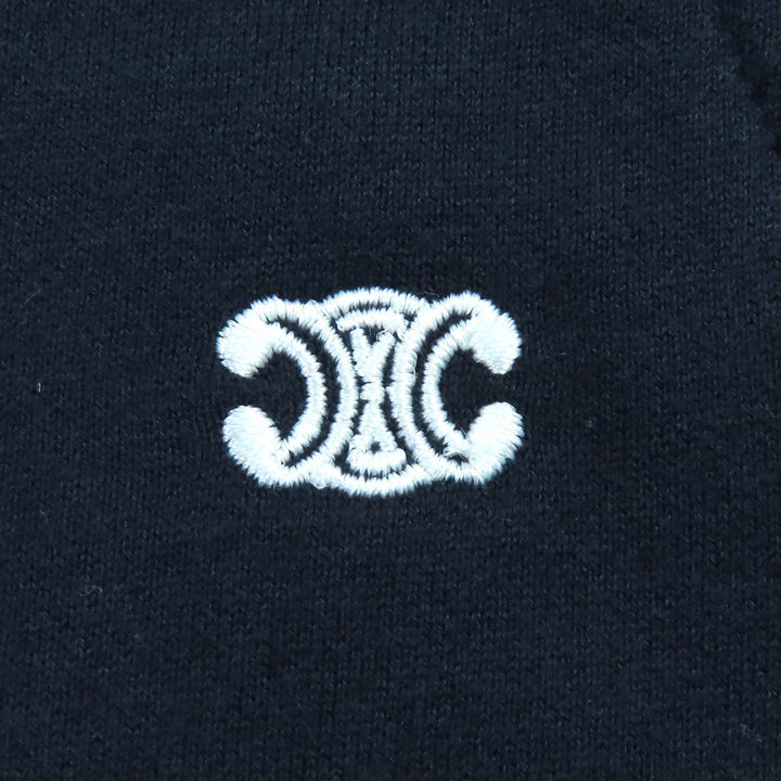 素晴らしい CELINE パンツ エディ トリオンフ 刺繍 スウェットシャツ ネイビー コットン L 2Z072450I