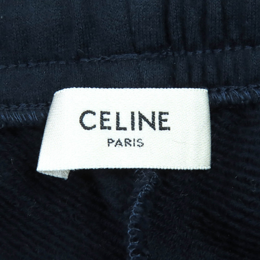 素晴らしい CELINE パンツ エディ トリオンフ 刺繍 スウェットシャツ ネイビー コットン L 2Z072450I