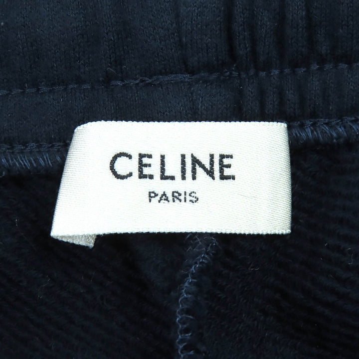 素晴らしい CELINE パンツ エディ トリオンフ 刺繍 スウェットシャツ ネイビー コットン L 2Z072450I