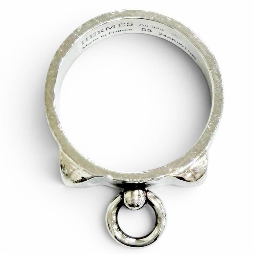 Great HERMES Ring ring corried cyan ring Silver AG925 Women