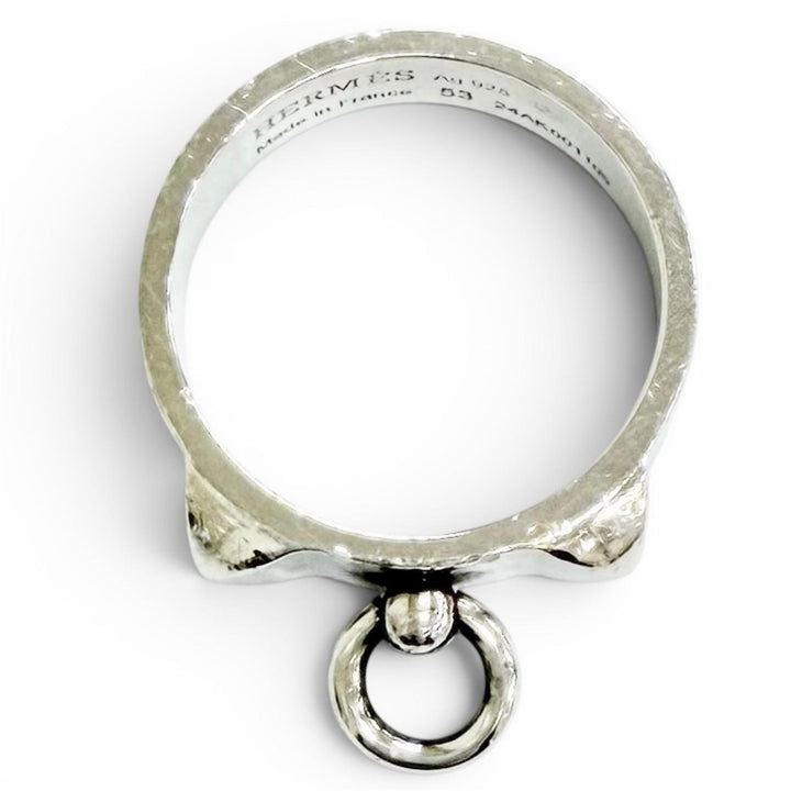Great HERMES Ring ring corried cyan ring Silver AG925 Women