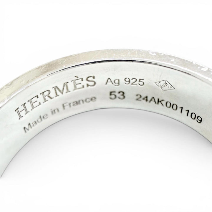 Great HERMES Ring ring corried cyan ring Silver AG925 Women