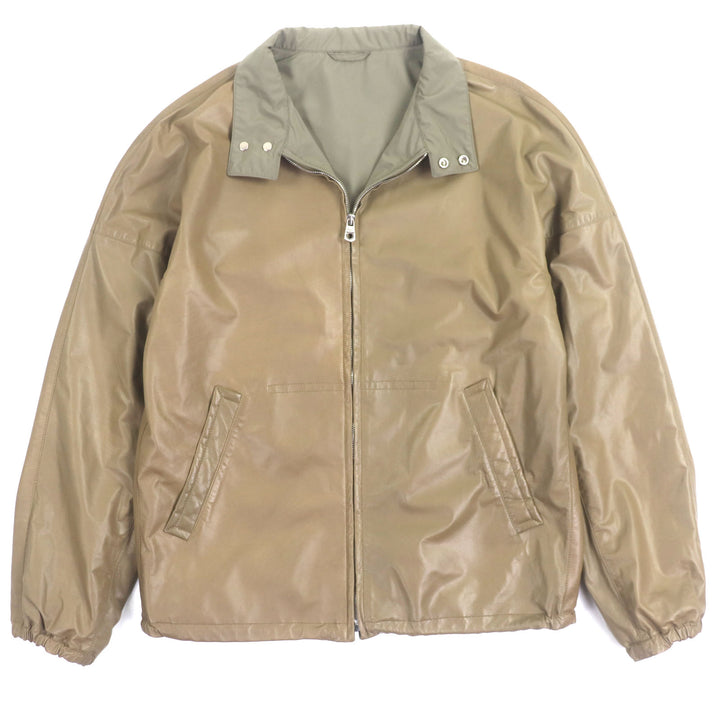 Great Salvatore Ferragamo Blouson Zip up Brown Cowhide mens 46