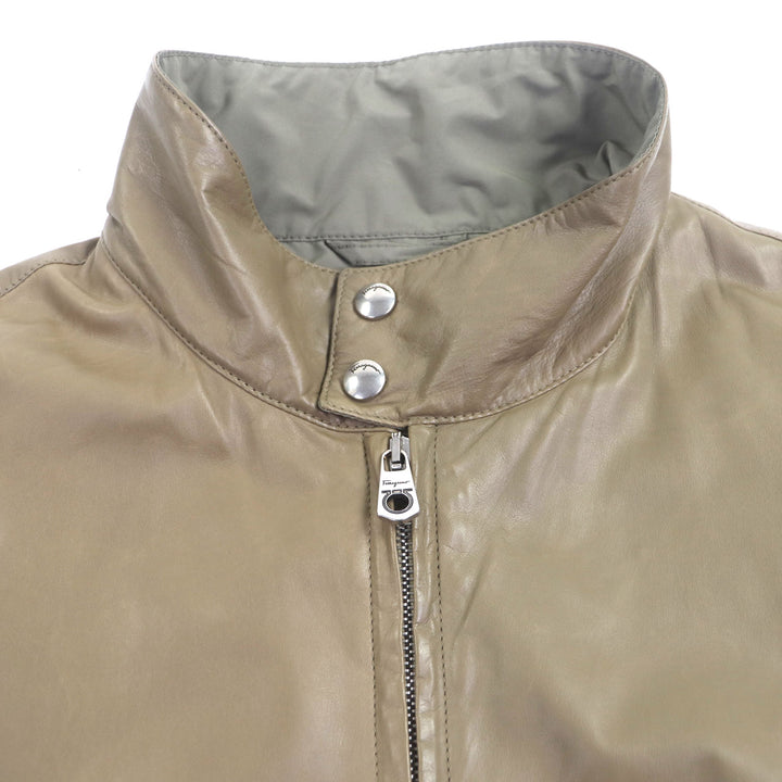 Great Salvatore Ferragamo Blouson Zip up Brown Cowhide mens 46