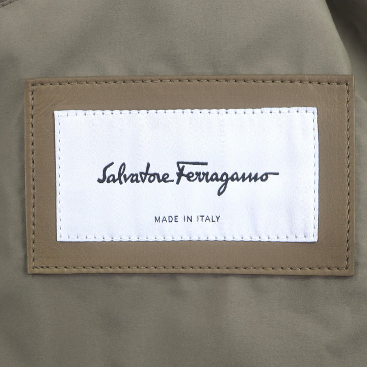 Great Salvatore Ferragamo Blouson Zip up Brown Cowhide mens 46