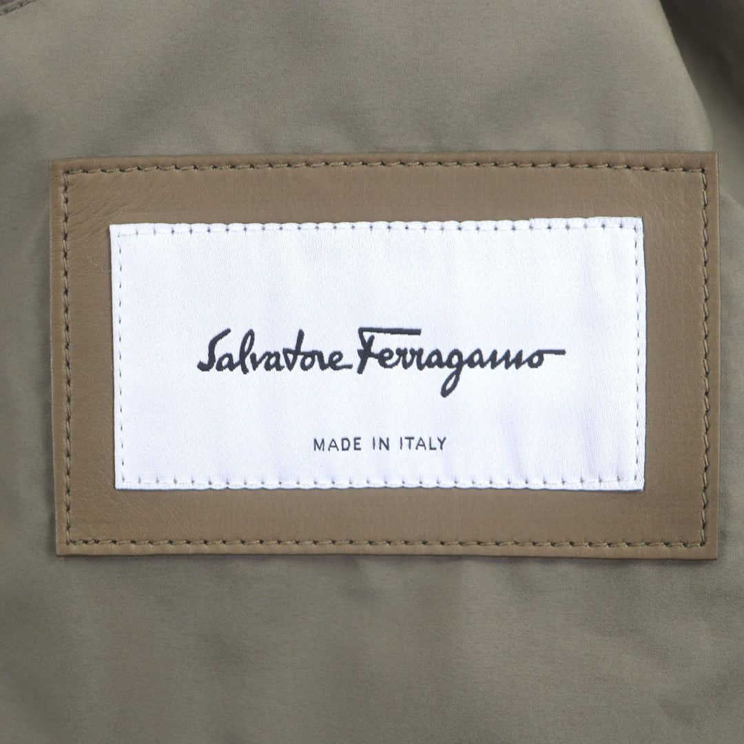 Great Salvatore Ferragamo Blouson Zip up Brown Cowhide mens 46
