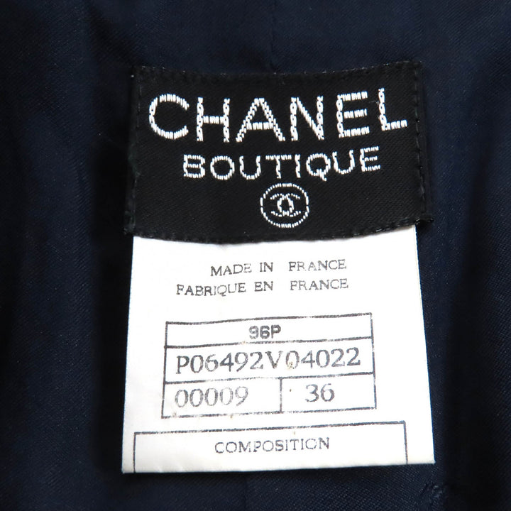 Excellent CHANEL Wrap skirt Navy wool Women 36 96P P06492