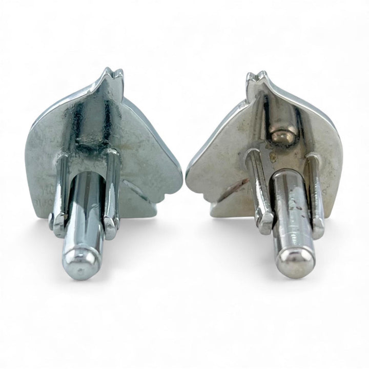 Great HERMES Cufflinks cufflinks BIJOUTERIE FANTAIS Horse Design Silver mens