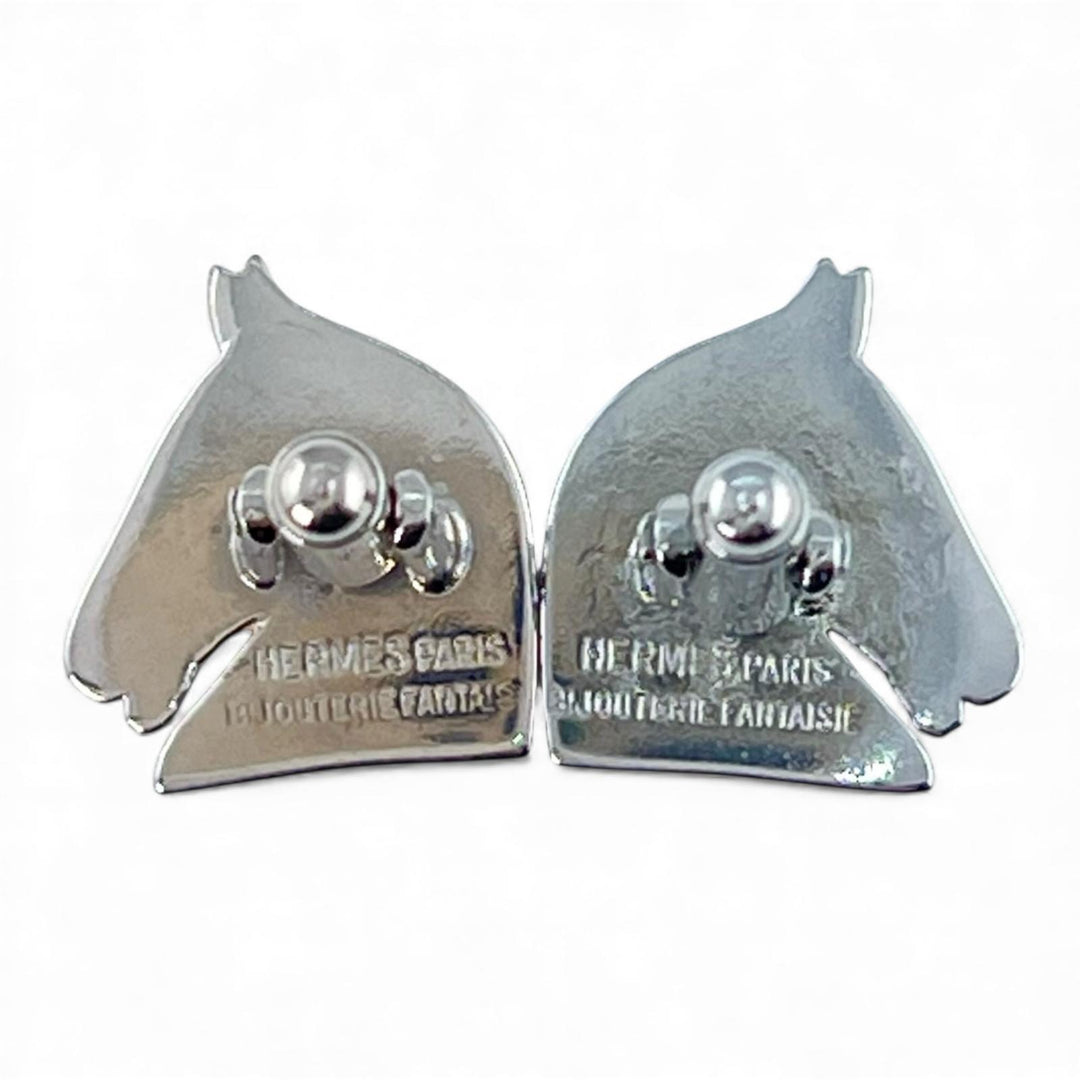 Great HERMES Cufflinks cufflinks BIJOUTERIE FANTAIS Horse Design Silver mens