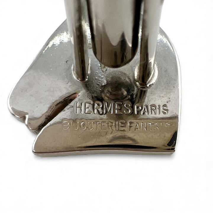 Great HERMES Cufflinks cufflinks BIJOUTERIE FANTAIS Horse Design Silver mens