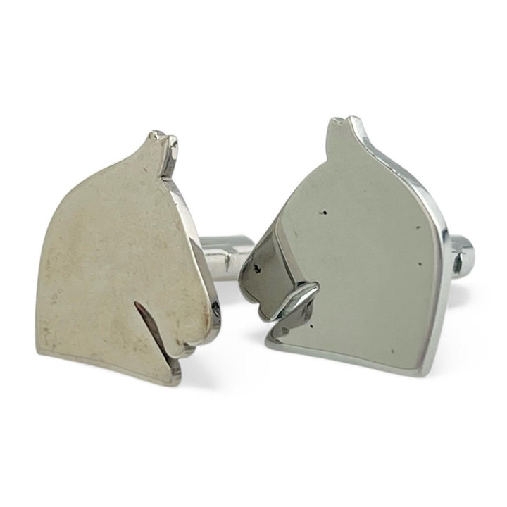 Great HERMES Cufflinks cufflinks BIJOUTERIE FANTAIS Horse Design Silver mens