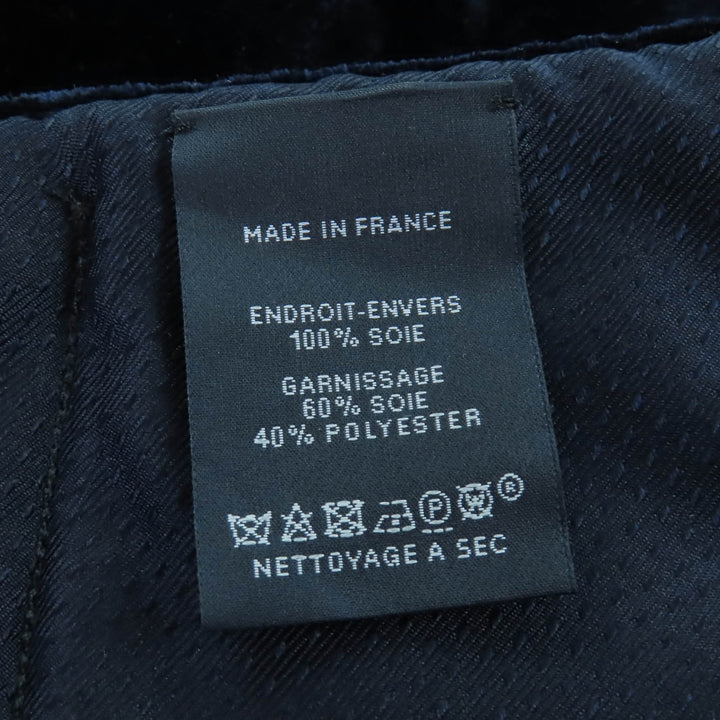 HERMES スカーフ ロゴ入り キルティング パッド入り 大型ショール ネイビー シルク レディース