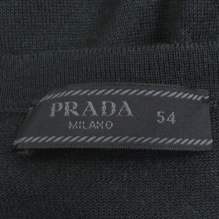 素晴らしいPRADAニットVネック薄手ダークグリーンカシミアメンズ54 UMB221