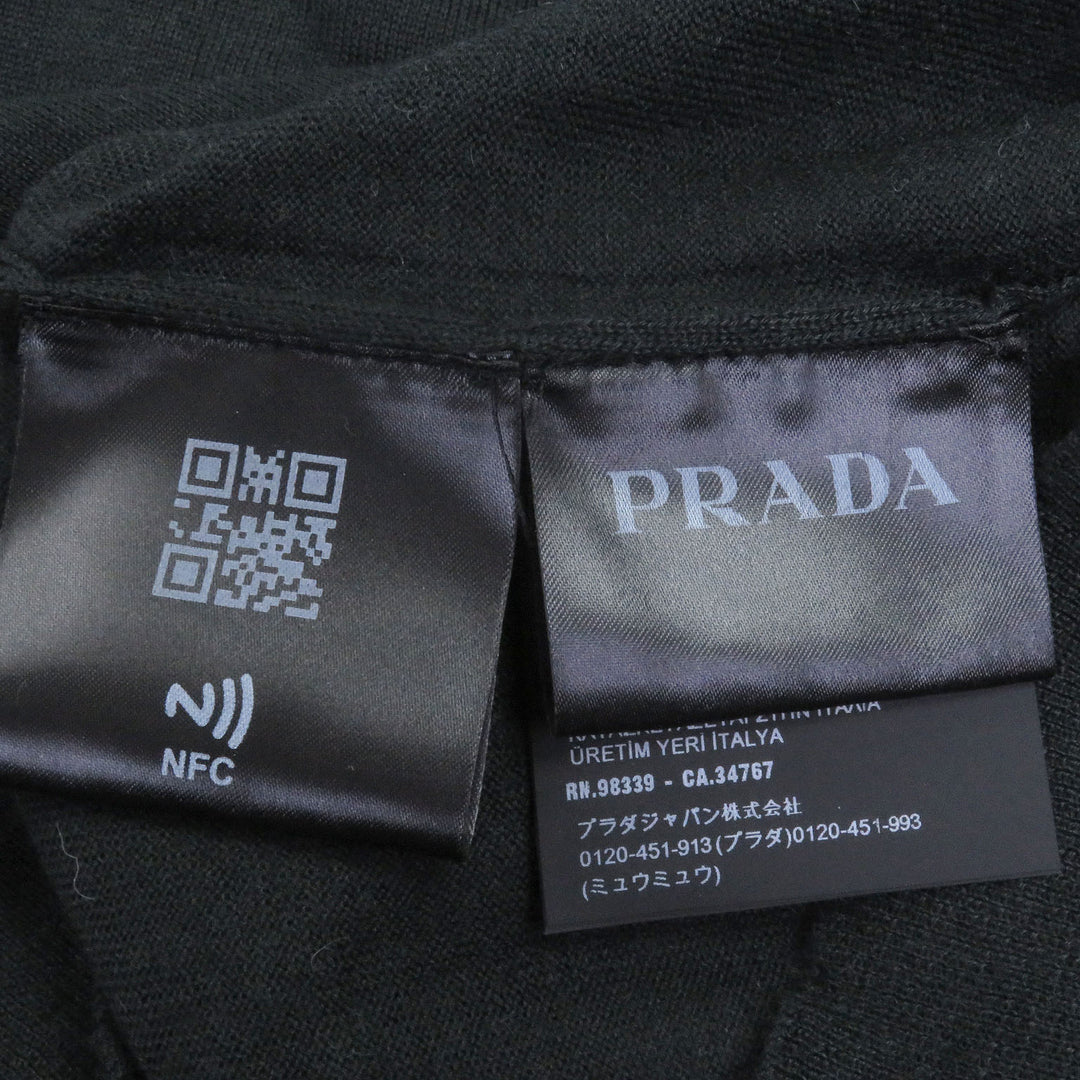 素晴らしいPRADAニットVネック薄手ダークグリーンカシミアメンズ54 UMB221