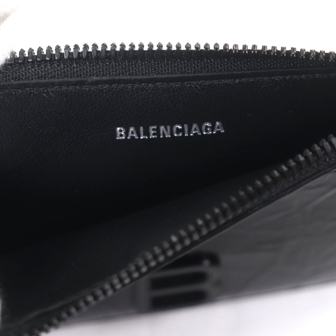 新品同様 BALENCIAGA コインケース CRUSH ブラックレザー メンズ 766465