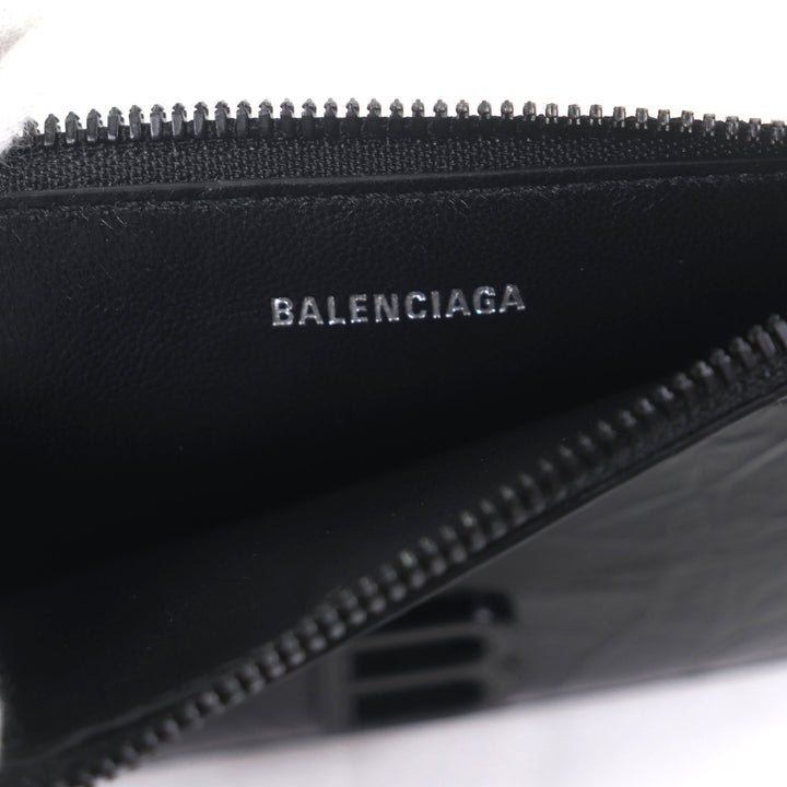 新品同様 BALENCIAGA コインケース CRUSH ブラックレザー メンズ 766465