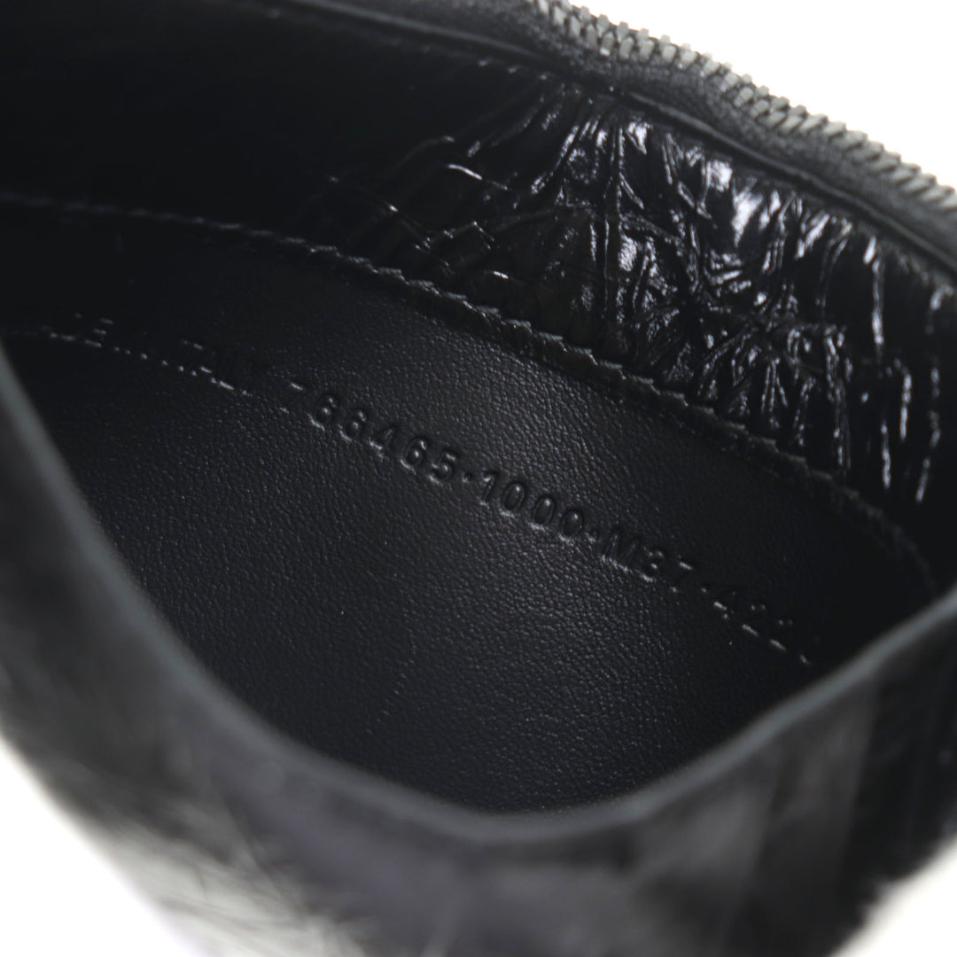 新品同様 BALENCIAGA コインケース CRUSH ブラックレザー メンズ 766465