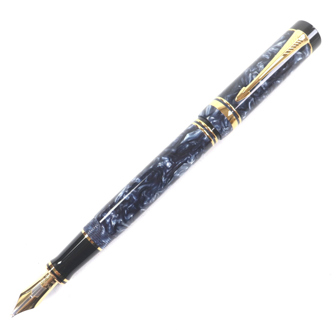 パーカー 万年筆 デュオフォールド センテニアル 希少 マーブルブルー 18K メンズ