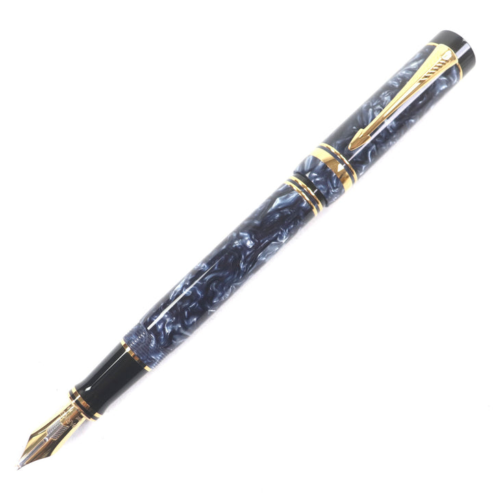 パーカー 万年筆 デュオフォールド センテニアル 希少 マーブルブルー 18K メンズ