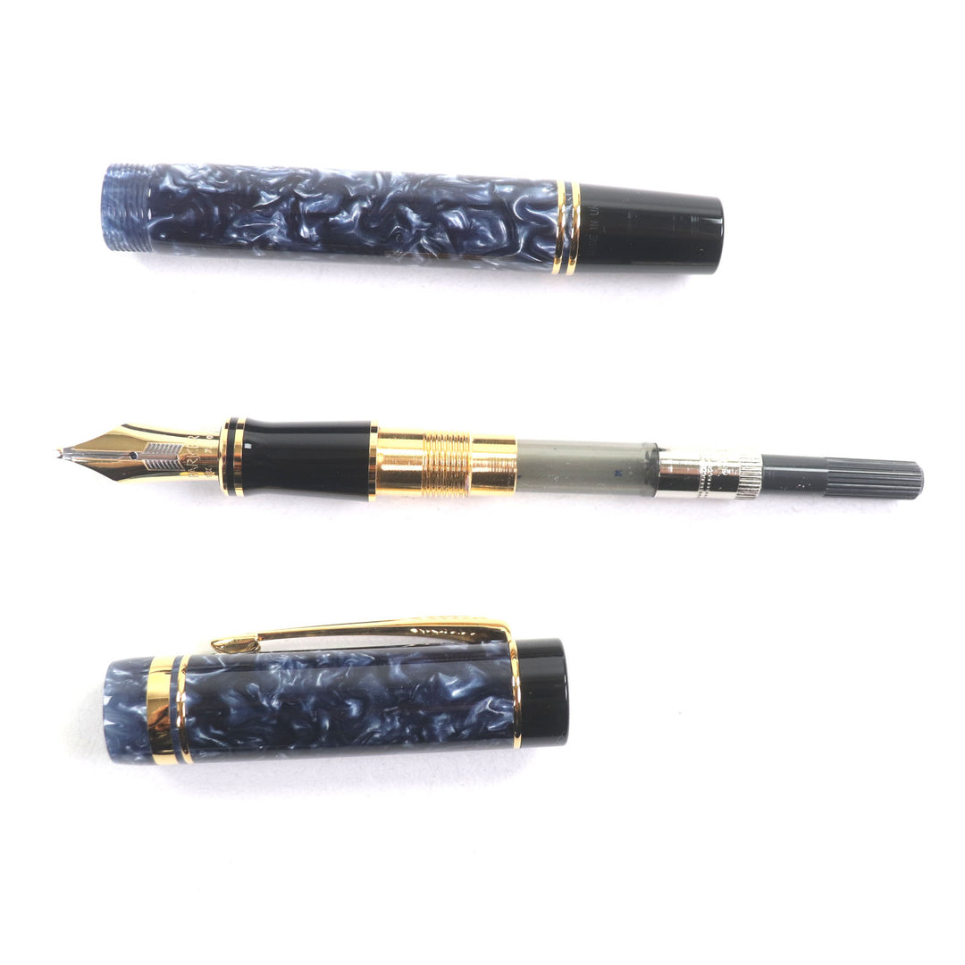 パーカー 万年筆 デュオフォールド センテニアル 希少 マーブルブルー 18K メンズ
