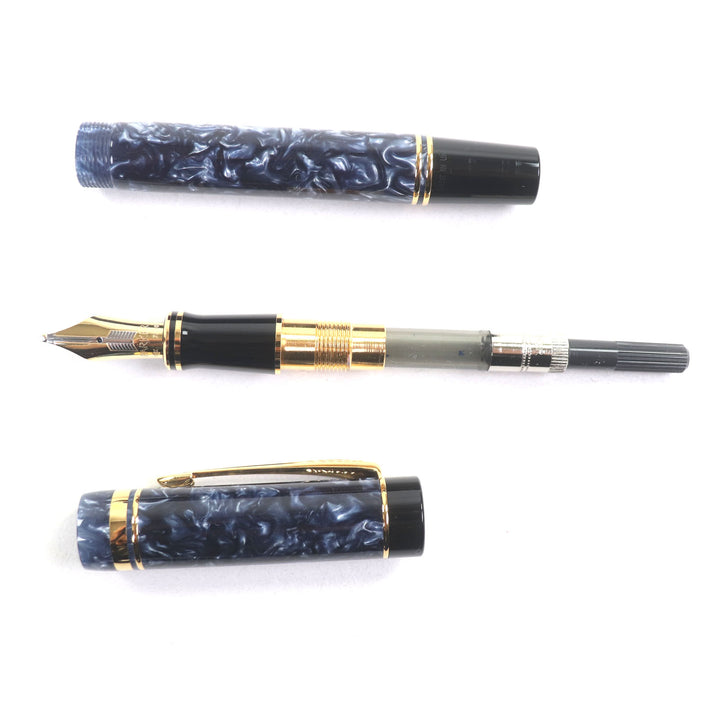 パーカー 万年筆 デュオフォールド センテニアル 希少 マーブルブルー 18K メンズ