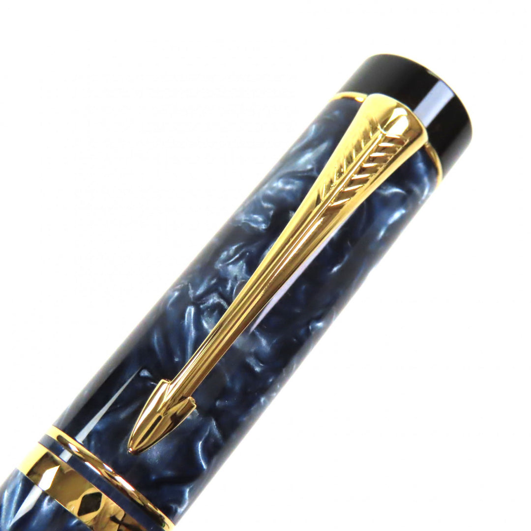 パーカー 万年筆 デュオフォールド センテニアル 希少 マーブルブルー 18K メンズ