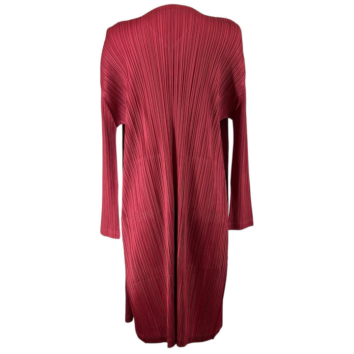 Excellent PLEATS PLEASE cardigan long Red polyester Women 2 PP73-JA163
