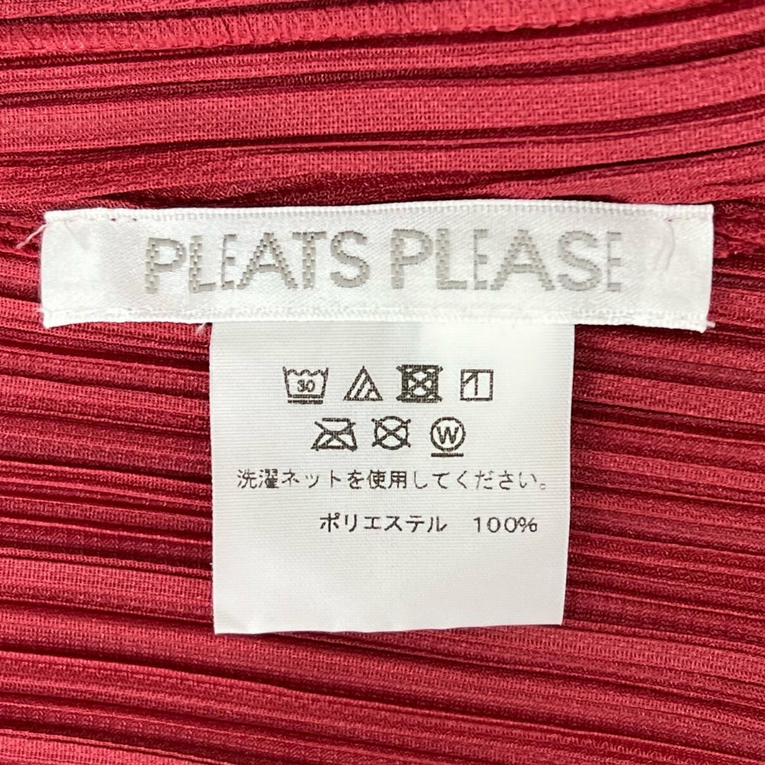 Excellent PLEATS PLEASE cardigan long Red polyester Women 2 PP73-JA163