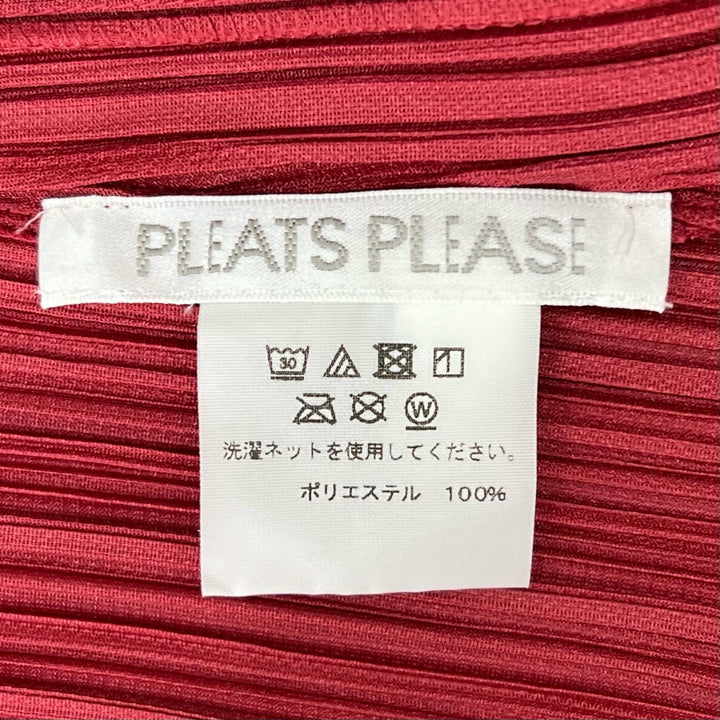 Excellent PLEATS PLEASE cardigan long Red polyester Women 2 PP73-JA163