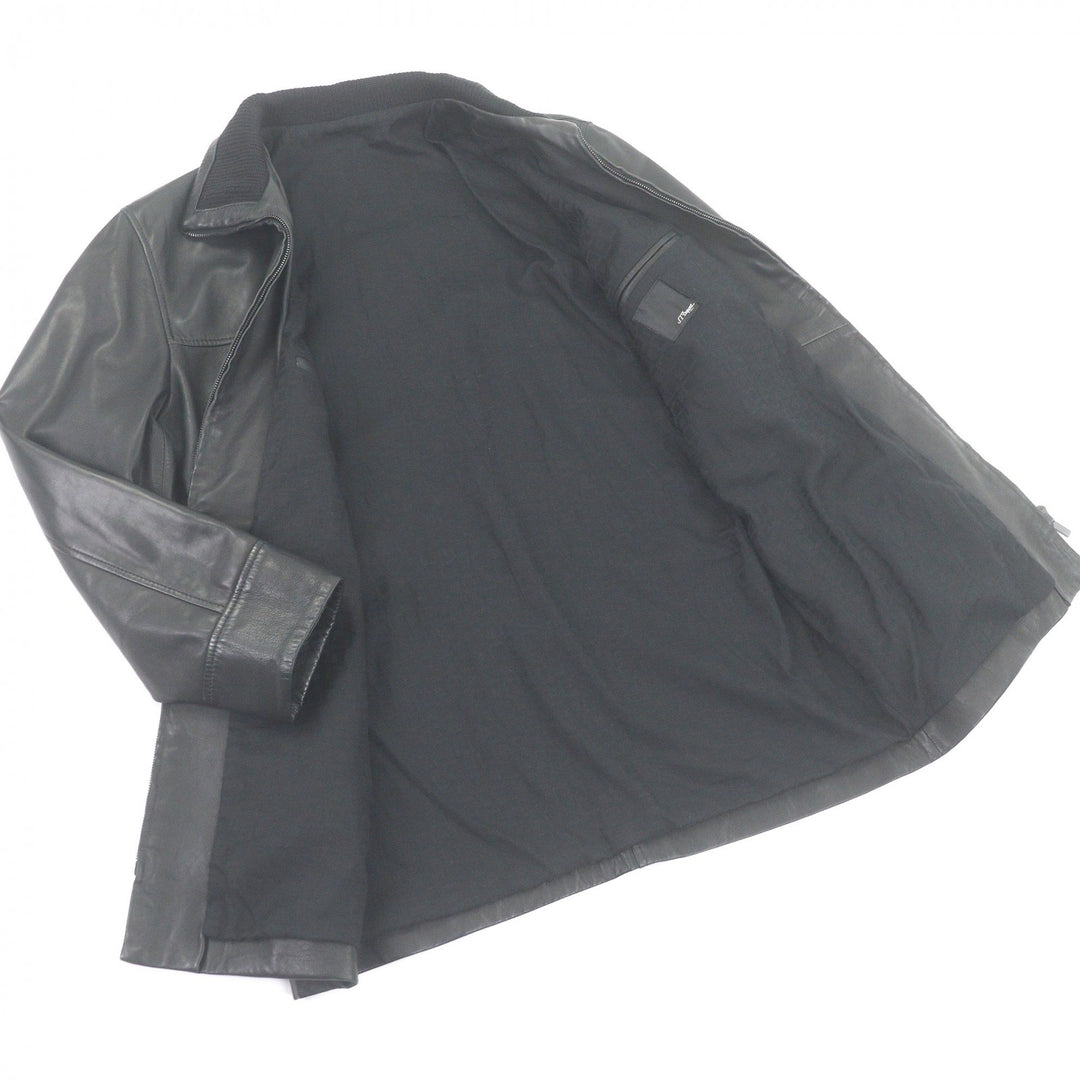 Great Dupont Leather jacket single black Lamb leather mens 52