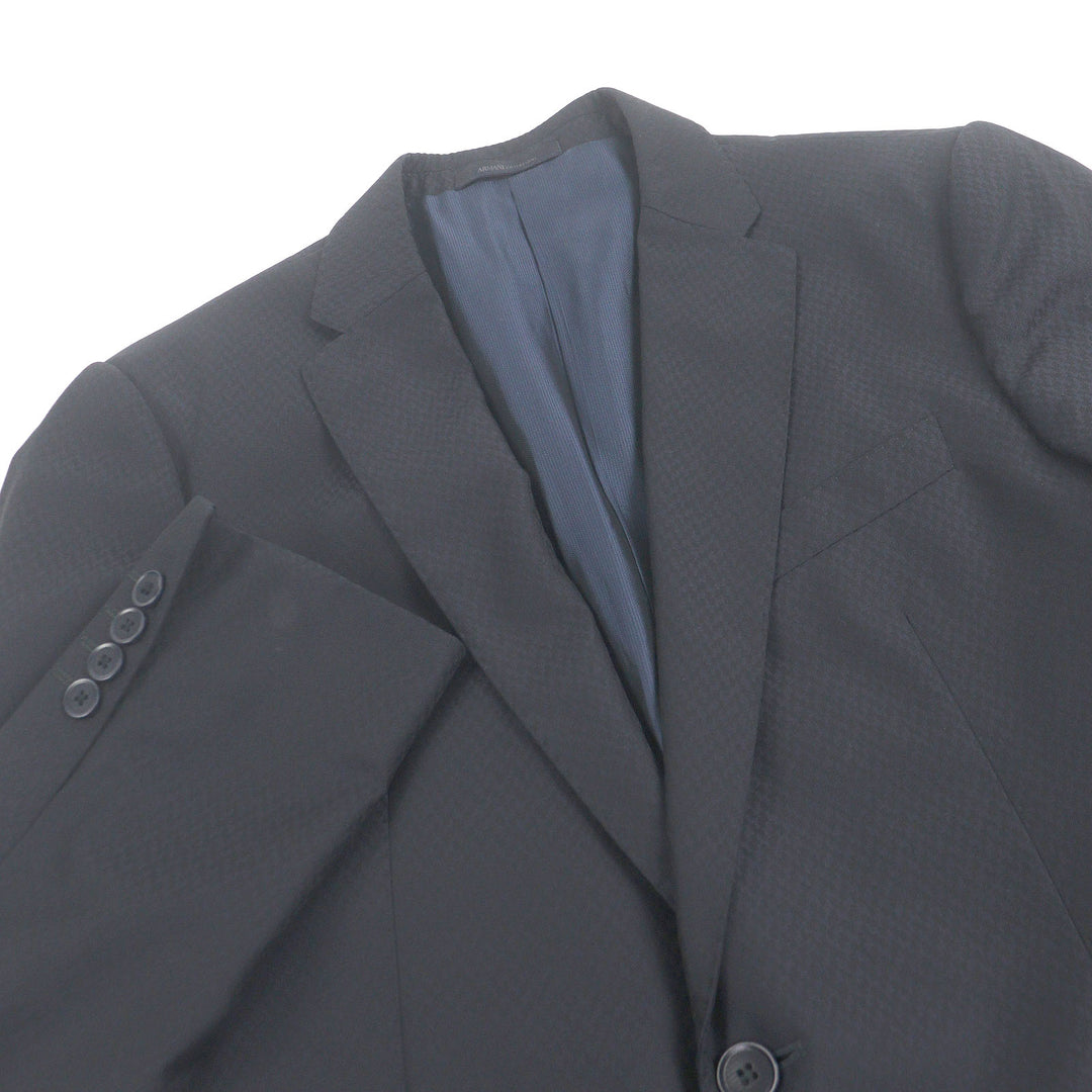 Great ARMANI COLLEZIONI suit M-LINE all-over print single Navy wool mens 48