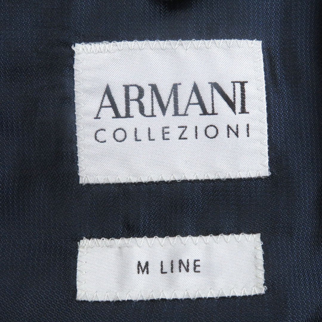 Great ARMANI COLLEZIONI suit M-LINE all-over print single Navy wool mens 48
