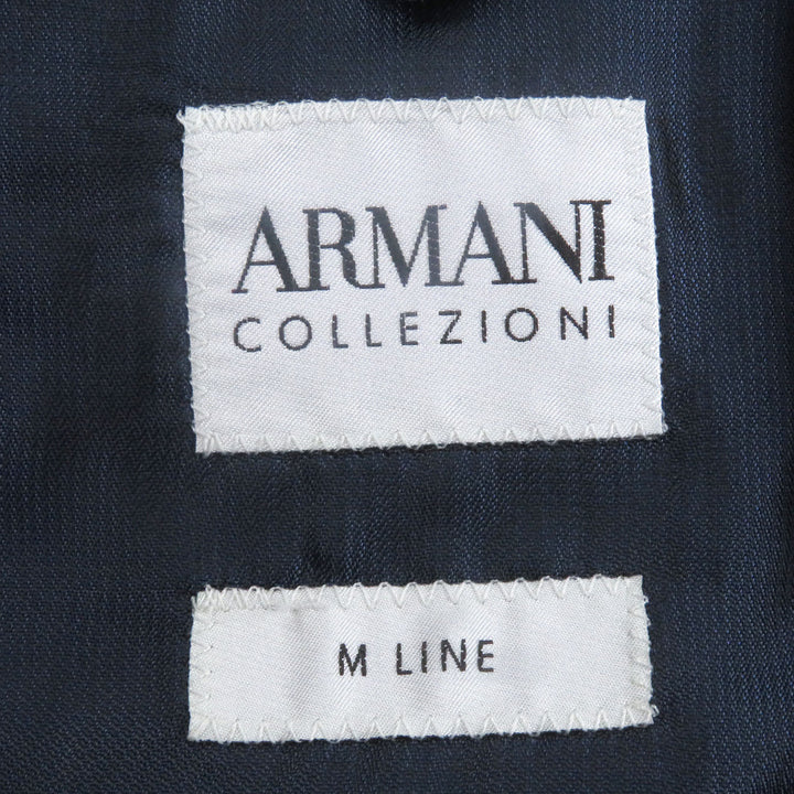 Great ARMANI COLLEZIONI suit M-LINE all-over print single Navy wool mens 48