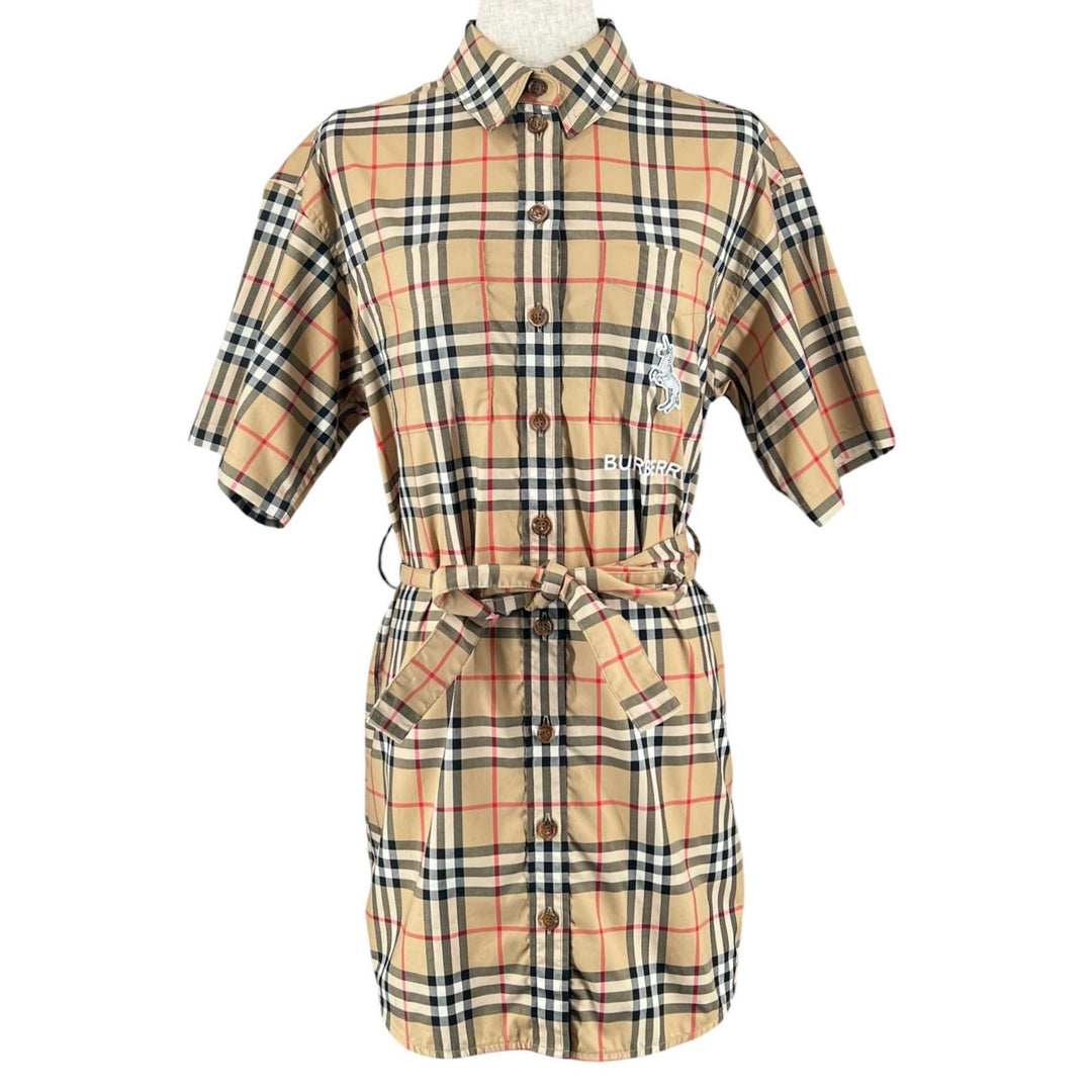 Excellent BURBERRY one piece Nova Check Shirt multicolor cotton Women 36 8032154