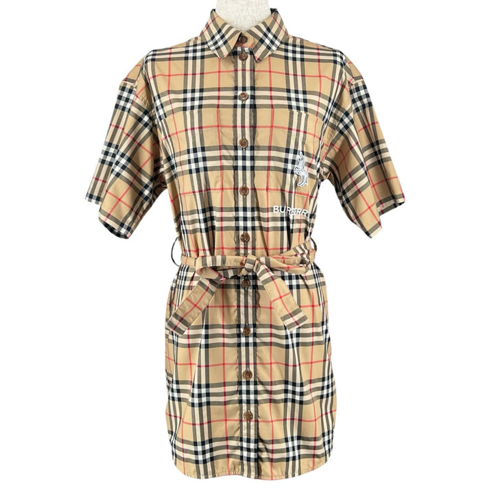 Excellent BURBERRY one piece Nova Check Shirt multicolor cotton Women 36 8032154