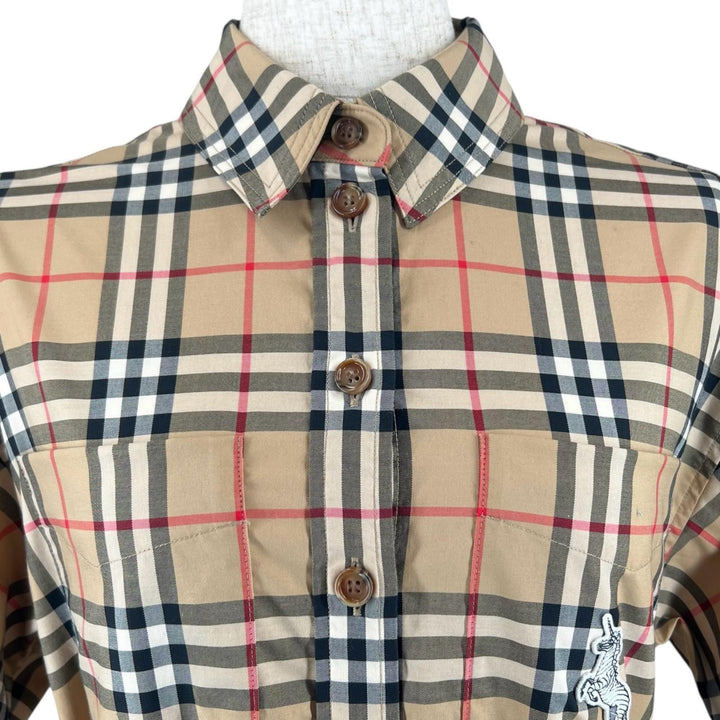 Excellent BURBERRY one piece Nova Check Shirt multicolor cotton Women 36 8032154