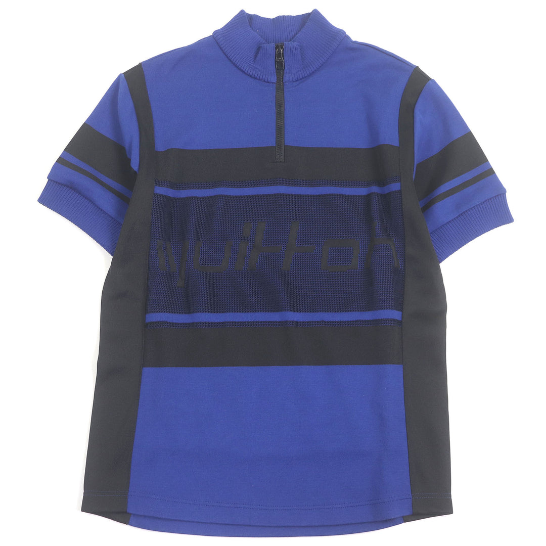 Great LOUIS VUITTON Short sleeve knit Jacquard Cycling T-shirt Half zip