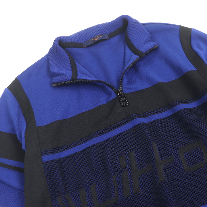 Great LOUIS VUITTON Short sleeve knit Jacquard Cycling T-shirt Half zip