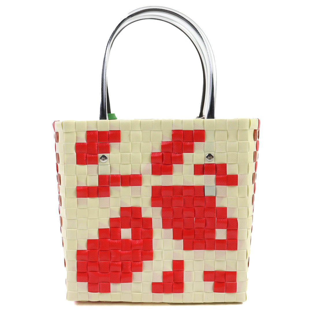 新品 MARNI ハンドバッグ ミニバスケットバッグ アイボリーレッド レディース SHMH0063JN