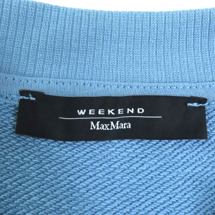 エクセレント WEEKEND MaxMara スウェット ロゴ刺繍 ブルー コットン レディース M 2359210337