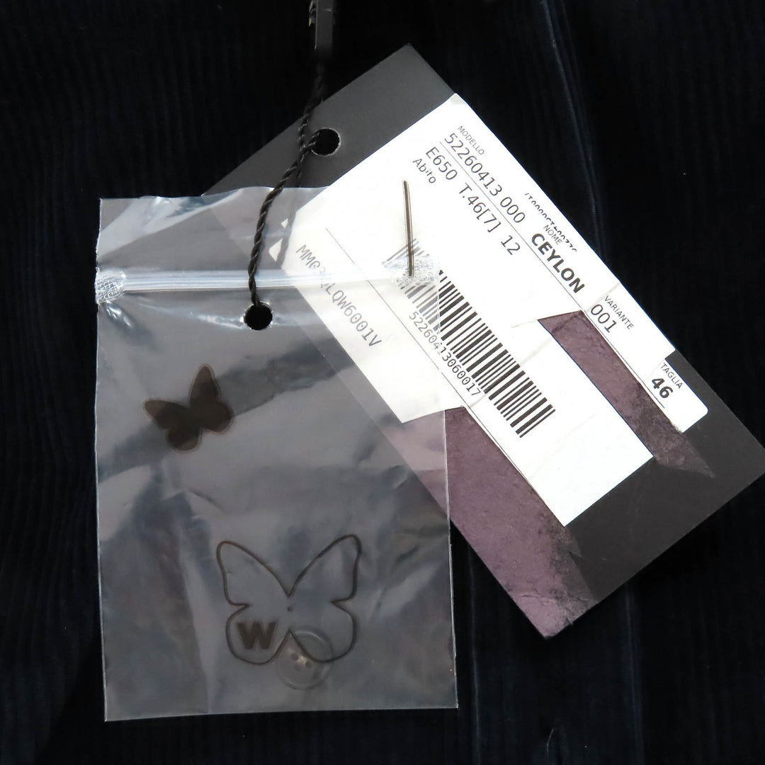 Pristine WEEKEND MaxMara ワンピース ベルト付きコーデュロイシャツ ネイビー コットン レディース 46