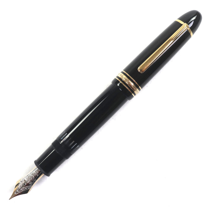 偉大な MONTBLANC 万年筆 マイスターシュテュック 149 ホワイトスター ブラックゴールド 14K メンズ