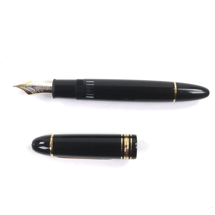 偉大な MONTBLANC 万年筆 マイスターシュテュック 149 ホワイトスター ブラックゴールド 14K メンズ