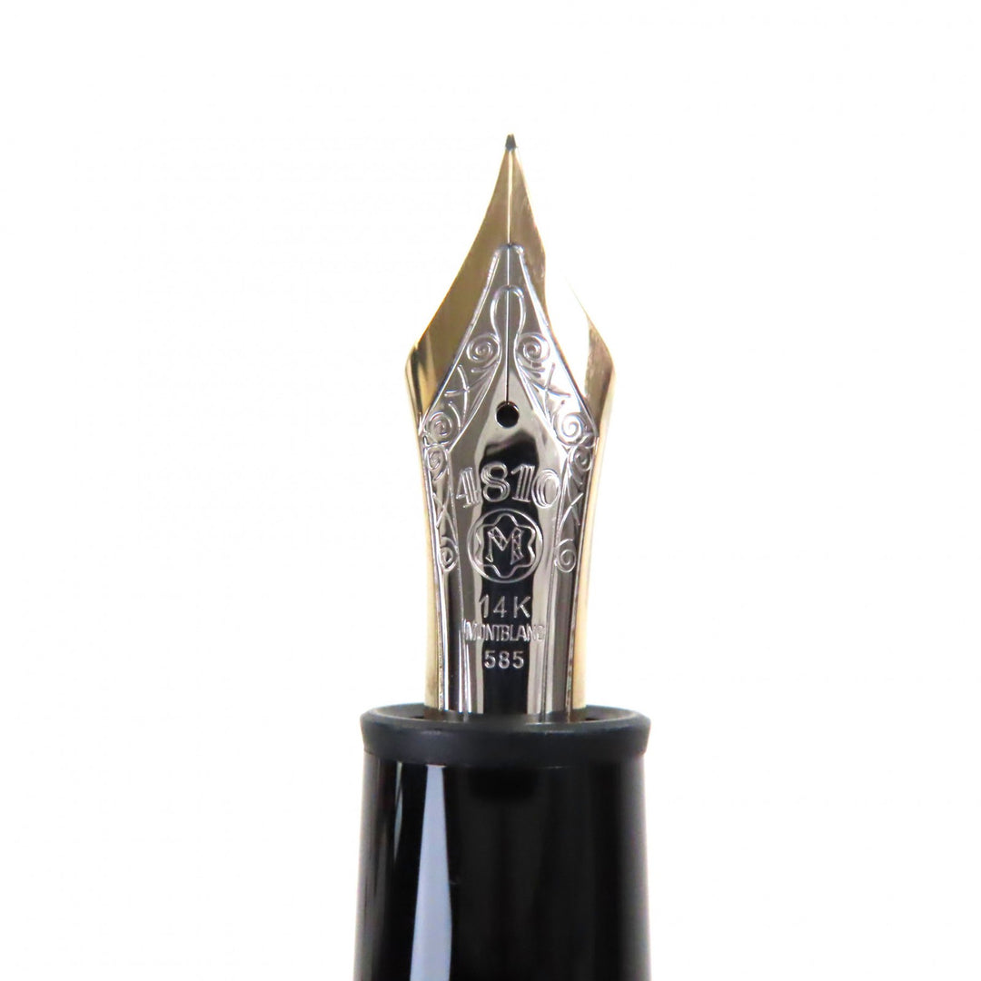 偉大な MONTBLANC 万年筆 マイスターシュテュック 149 ホワイトスター ブラックゴールド 14K メンズ