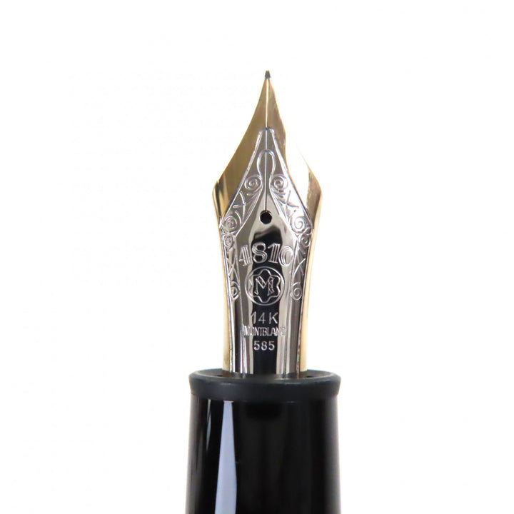 偉大な MONTBLANC 万年筆 マイスターシュテュック 149 ホワイトスター ブラックゴールド 14K メンズ