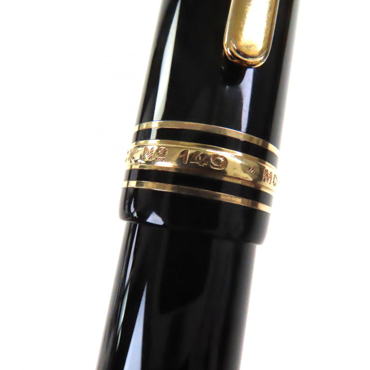 偉大な MONTBLANC 万年筆 マイスターシュテュック 149 ホワイトスター ブラックゴールド 14K メンズ