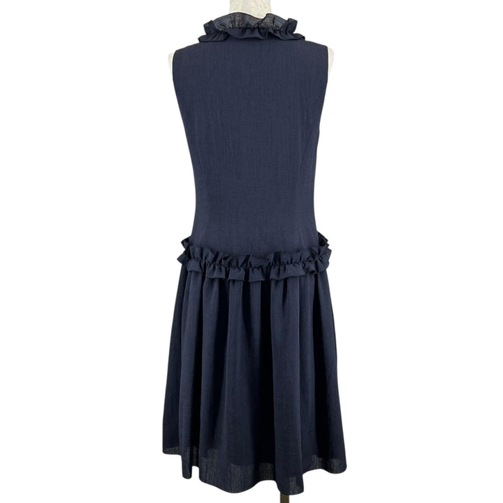 Excellent DAISY LIN one piece Frill Lady Navy Triacetate Women 38