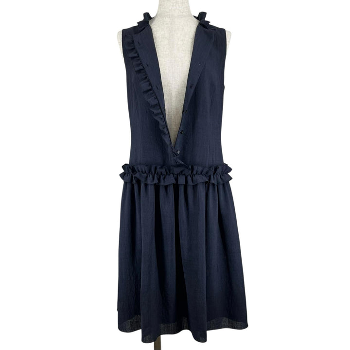 Excellent DAISY LIN one piece Frill Lady Navy Triacetate Women 38