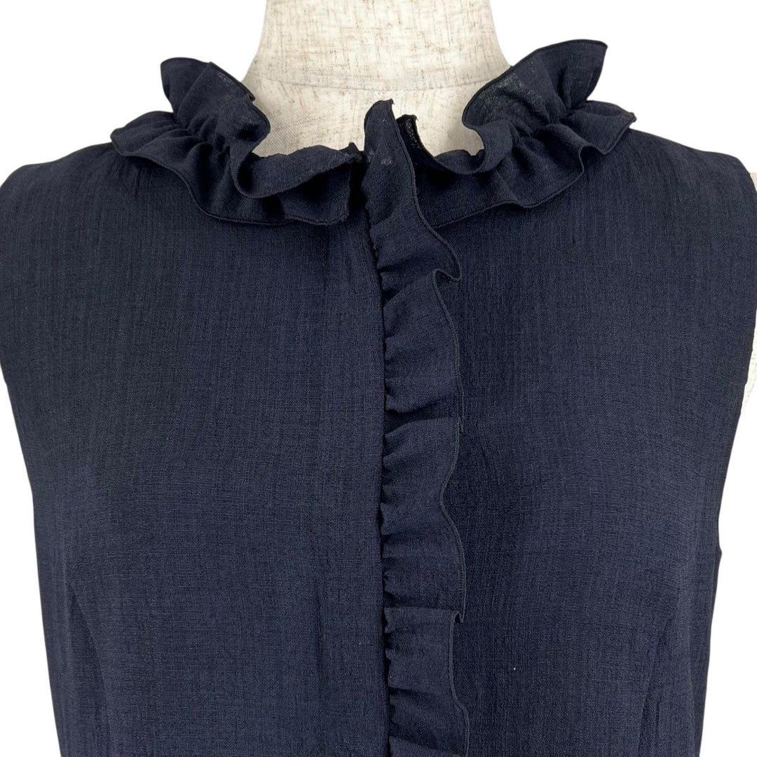 Excellent DAISY LIN one piece Frill Lady Navy Triacetate Women 38